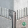 Полукруглый профиль для керамической плитки с фиксатором KRF 15 сатинированный