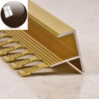F-образный профиль из алюминия гнущийся для наружных углов и ступеней ПФ 10 бронза глянец 2,7 м