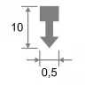 Т-образный профиль из латуни для стыков покрытий на одном уровне ЛПТ 05 латунь в хроме 2,7