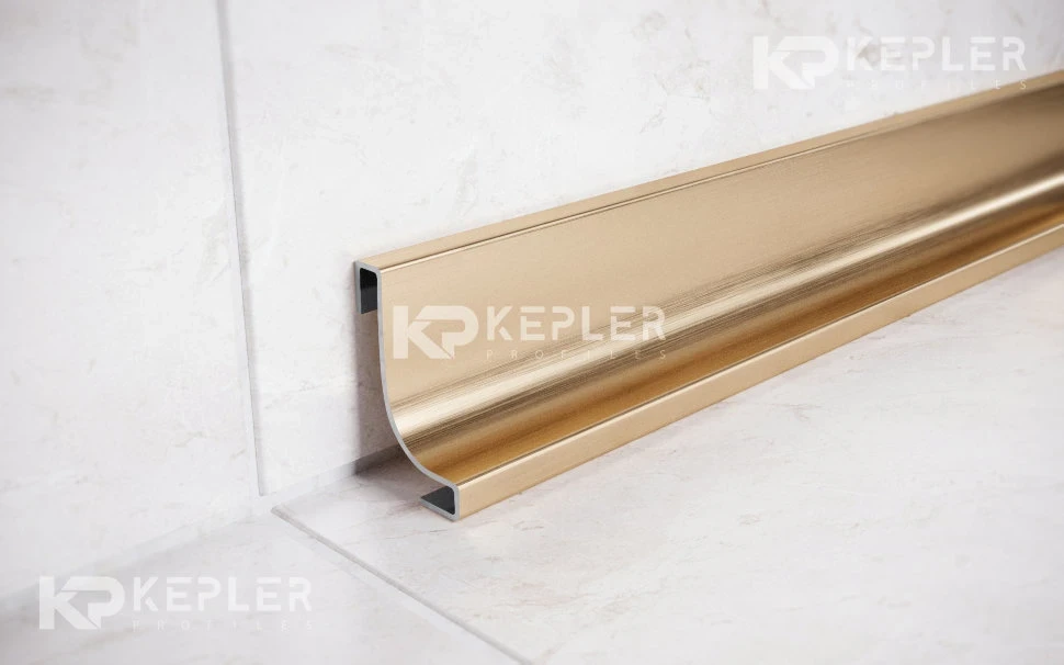 Плинтус из нержавеющей стали FiJ 10 золото сатинированное 2,7 м Kepler Profiles