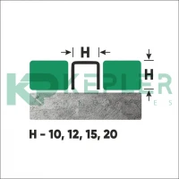 П-ОБРАЗНЫЙ ПРОФИЛЬ ИЗ НЕРЖАВЕЮЩЕЙ СТАЛИ 10x10 ММ FU 10 Полированный 2,7 м