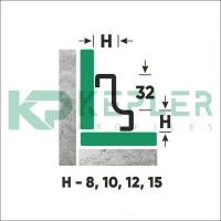 Плинтус из нержавеющей стали FiJ 8 золото полированное 2,7 м Kepler Profiles